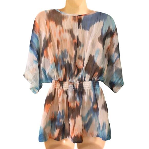 H&M Sheer multicolor Blouse Woman Size 6 - Picture 2 of 8